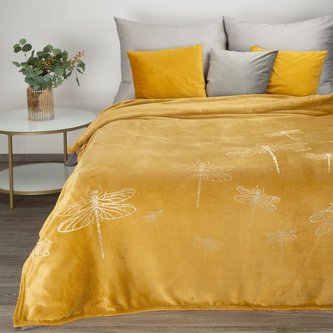 Deka z mikrovlákna VÁŽKA medová 150x200 cm Mybesthome