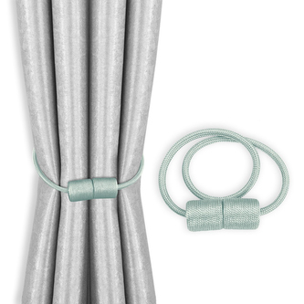 Dekorační ozdobná spona na závěsy s magnetem SURRI mátová Mybesthome 2 kusy v balení