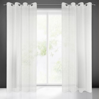 Dekorační záclona EMMA krémová s kroužky 140x250 cm (cena za 1 kus) MyBestHome Dekorační záclona EMMA krémová s kroužky 140x250 cm (cena za 1 kus) MyBestHome