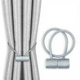 Dekorační ozdobná spona na závěsy s magnetem HANOI stříbrná Mybesthome 2 kusy v balení