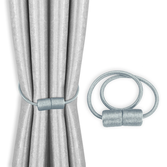 Dekorační ozdobná spona na závěsy s magnetem SURRI stříbrná Mybesthome 2 kusy v balení Dekorační ozdobná spona na závěsy s magnetem SURRI stříbrná Mybesthome 2 kusy v balení