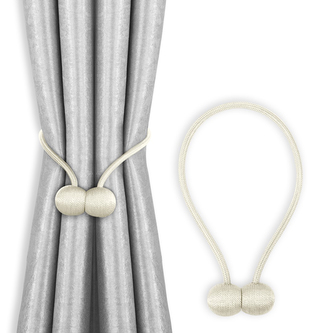 Dekorační ozdobná spona na závěsy s magnetem TOLEDO béžová Mybesthome 2 kusy v balení Dekorační ozdobná spona na závěsy s magnetem TOLEDO béžová Mybesthome 2 kusy v balení