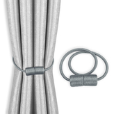 Dekorační ozdobná spona na závěsy s magnetem SURRI šedá Mybesthome 2 kusy v balení