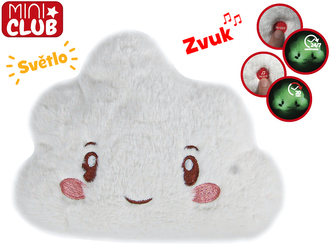 Mini Club noční lampička plyšová 25x18cm na baterie se světlem 2funkce v krabičce 0m+