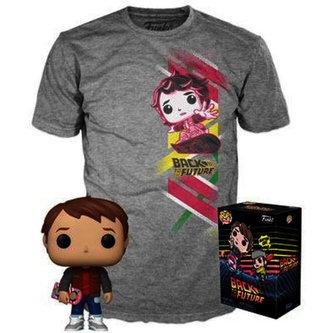 Funko POP & Tee: Back to the Future - Marty w/Hoverboard (velikost M)