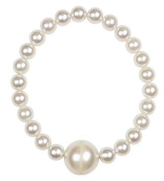 Dekorační ozdobná šňůra na závěsy s magnetem PERLA , bílá 27 cm Mybesthome