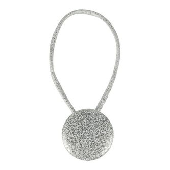 Dekorační ozdobná spona na závěsy s magnetem SANDER, bílá/stříbrná, O 6 cm Mybesthome