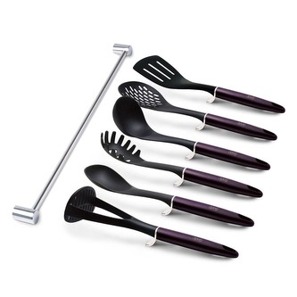 Kuchyňské náčiní s nástěnným držákem 7 ks Purple Eclipse Collection