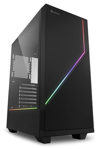 Sharkoon skříň RGB FLOW / 2x USB3.0 / průhledná bočnice / RGB LED / černá