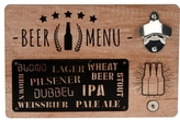 Otvírák lahví na zeď Beer menu 30x20x4 cm