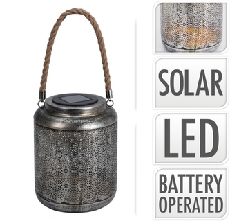 Kovová lucerna LED, solární, A