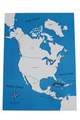 Kontrolní mapa - Severní Amerika Nová - s popisky