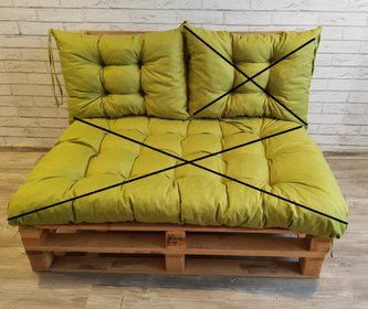 Paletová prošívaná opěrka ANGELO 60x40 cm, barva OLIVKA, MyBestHome