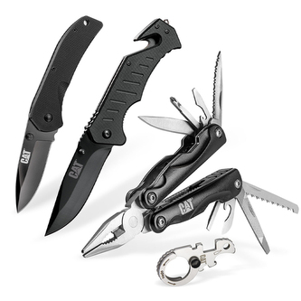Caterpillar 4ks Sada - multitool, 2x nůž, klíčenka