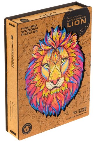 Unidragon dřevěné puzzle - Lev velikost L