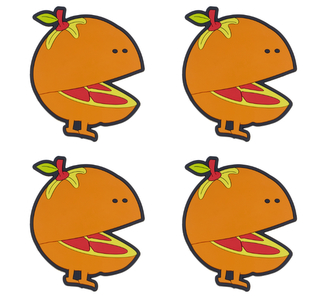 Podtácek sada 4 ks - pomeranč - 10x10 cm - 4ks