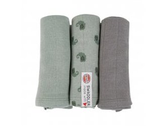 LODGER Swaddler Flame Tribe 3balení 70 x 70 cm Silt Green