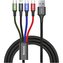 Baseus Fast 4-in-1 kabel s Lightning/2x USB-C/MicroUSB 3.5A 1.2m černý