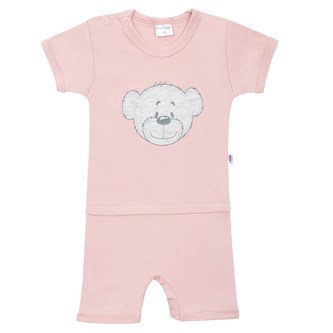 Kojenecký letní bavlněný overal New Baby BrumBrum old pink - velikost 56 (0-3m)