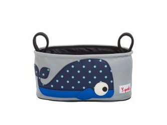 3 SPROUTS Organizér na kočárek Whale Blue