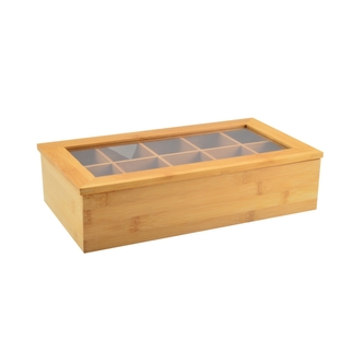 Box na čaj dřevo 10 přihrádek  PERFECT