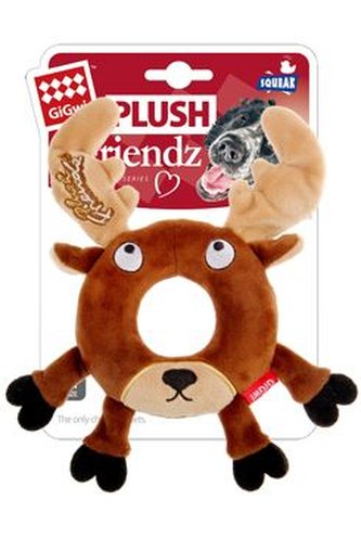 Hračka pes GiGwi Plush Friendz sob s gumovým kroužkem Hračka pes GiGwi Plush Friendz sob s gumovým kroužkem