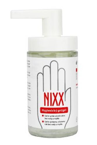 NIXX hygienický gel na ruce s dávkovač., ike sklo200ml