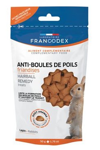 Francodex Pochoutka Hairball remedy králík 50g Francodex Pochoutka Hairball remedy králík 50g
