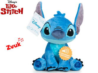 Lilo a Stitch - Stitch plyšový 20cm sedící na baterie se zvukem 12m+ Lilo a Stitch - Stitch plyšový 20cm sedící na baterie se zvukem 12m+
