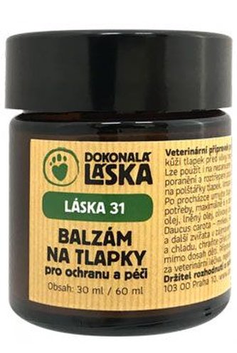 LÁSKA 31 Balzám na tlapky pro ochranu a péči 30 ml LÁSKA 31 Balzám na tlapky pro ochranu a péči 30 ml