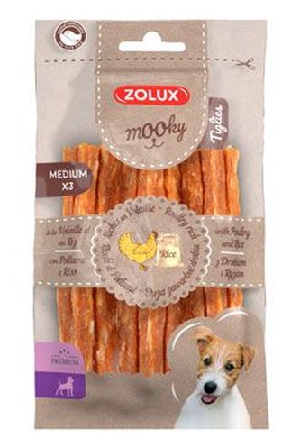 Pochoutka Mooky Premium drůbež/rýže M 3ks 100g Zolux