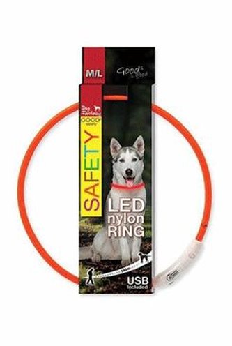 Obojek DOG FANTASY světelný USB oranžový 65cm 1ks Obojek DOG FANTASY světelný USB oranžový 65cm 1ks