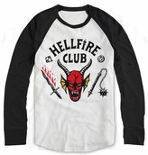 Pánské tričko Stranger Things: Hellfire Club Crest (XL) bílá bavlna, tříčtvrteční rukáv