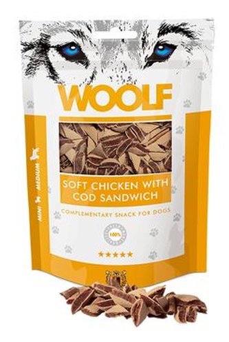 WOOLF pochoutka chicken with cod sandwich 100g WOOLF pochoutka chicken with cod sandwich 100g