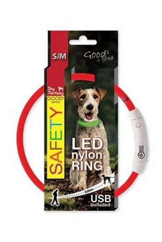 Obojek DOG FANTASY světelný USB červený 45cm 1ks Obojek DOG FANTASY světelný USB červený 45cm 1ks