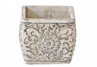 Cementový květináč Ornament 13x15x15 cm