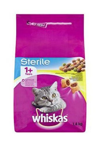 Whiskas Dry s kuřecím masem 1,4kg STERILE