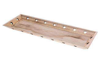 Dřevěný tác s motivem srdcí, přírodní 40x16 cm