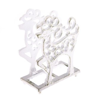 Litinový držák na ubrousky - sob - bílý, 4/16