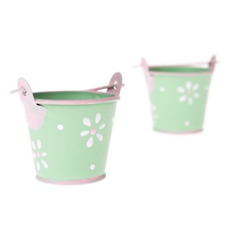 Kovový dekorační kyblík - sada 2ks, 12/192