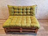 Paletové prošívané sezení PIETRO SET - sedák 120x80 cm, opěrka 120x40 cm, barva olivová, Mybesthome
