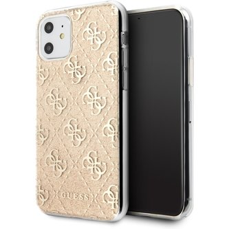 Guess 4G Glitter kryt iPhone 11 zlatý