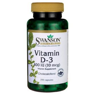 Vitamín D-3 400IU - Swanson - 250 kaps.