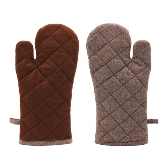 HOME ELEMENTS Chňapka s magnetem, čokoládová + režná z recyklované bavlny