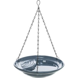 Venkovní závěsná keramická lázeň pro ptactvo, 550ml / 26 cm, modrá