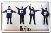 Plechová tvarovaná 3D dekorativní cedule na zeď The Beatles: Help! (30 x 20 cm)