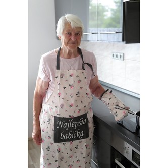 HOME ELEMENTS Set Najlepšia babička (SK), zástěra, chňapka s magnetem, dvě utěrky