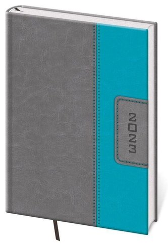 Diář 2023 Classic - šedo/tyrkysový, týdenní A5