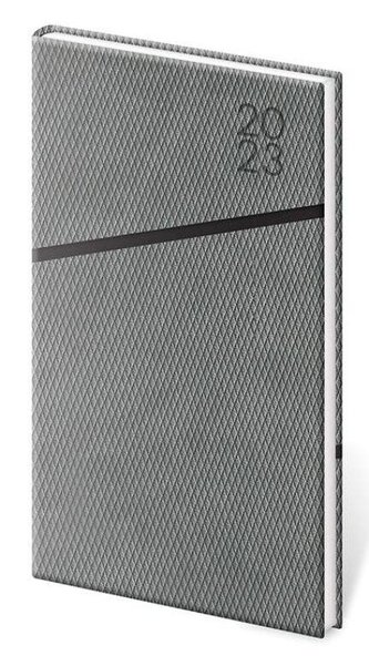 Diář 2023 Grife - šedo/černá, týdenní, kapesní