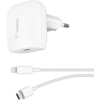 Belkin BOOST CHARGE 20W USB-C nabíječka PD + Lightning kabel, bílá